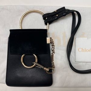CHLOE Faye Bracelet Crossbody Bag Leather & Suede